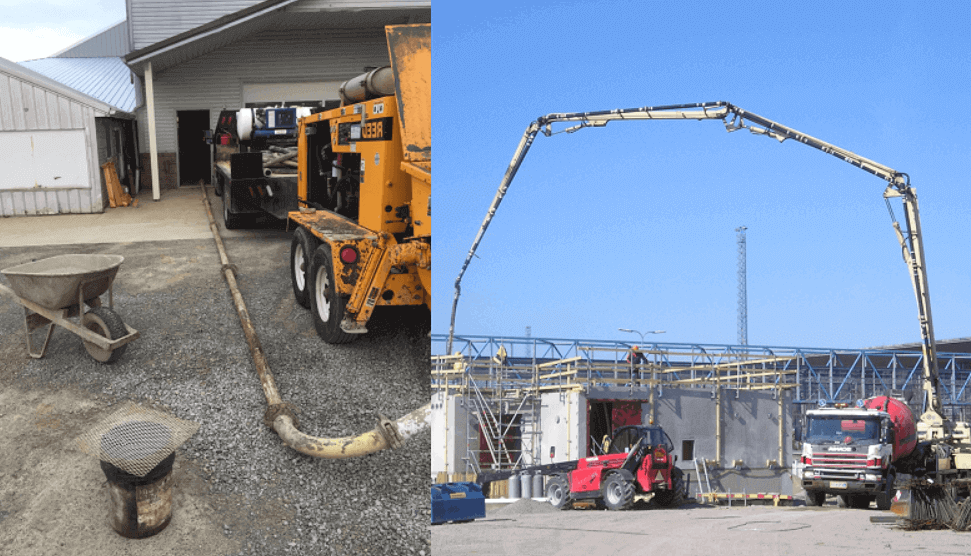 Difference between a Boom and concrete Line pump