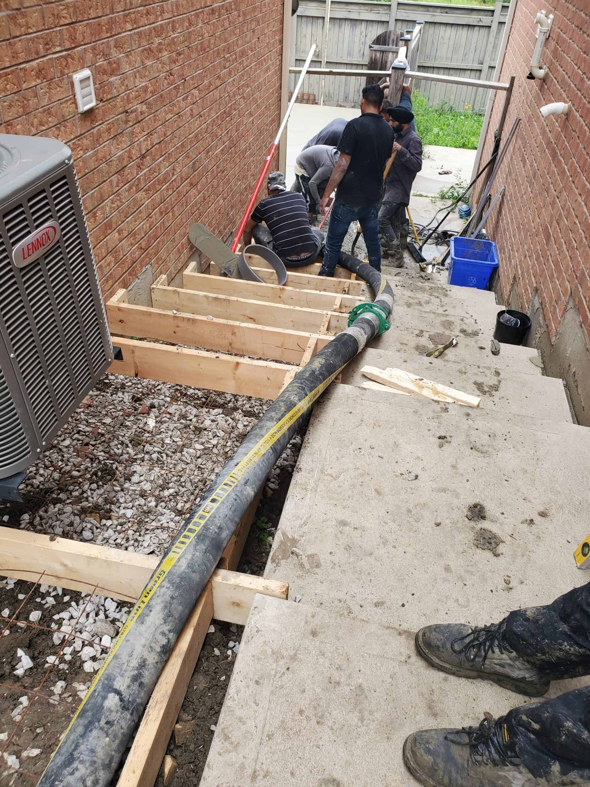 pouring a sidewalk in Mississauga